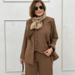 جلیقه شلوار موکا