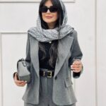 ست کت و شلوار نفیس طوسی