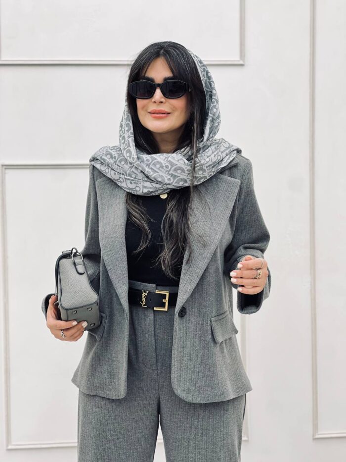 ست کت و شلوار نفیس طوسی - Image 1