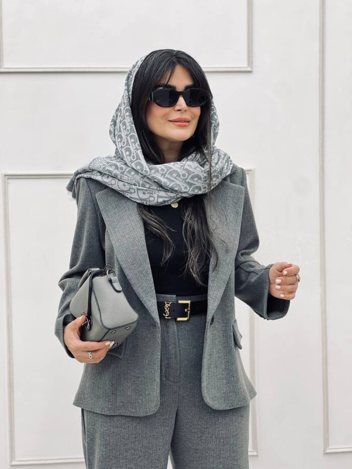 ست کت و شلوار نفیس طوسی - Image 2