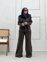 ست کت و شلوار نفیس قهوه‌ای - Image 7