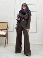 ست کت و شلوار نفیس قهوه‌ای - Image 4