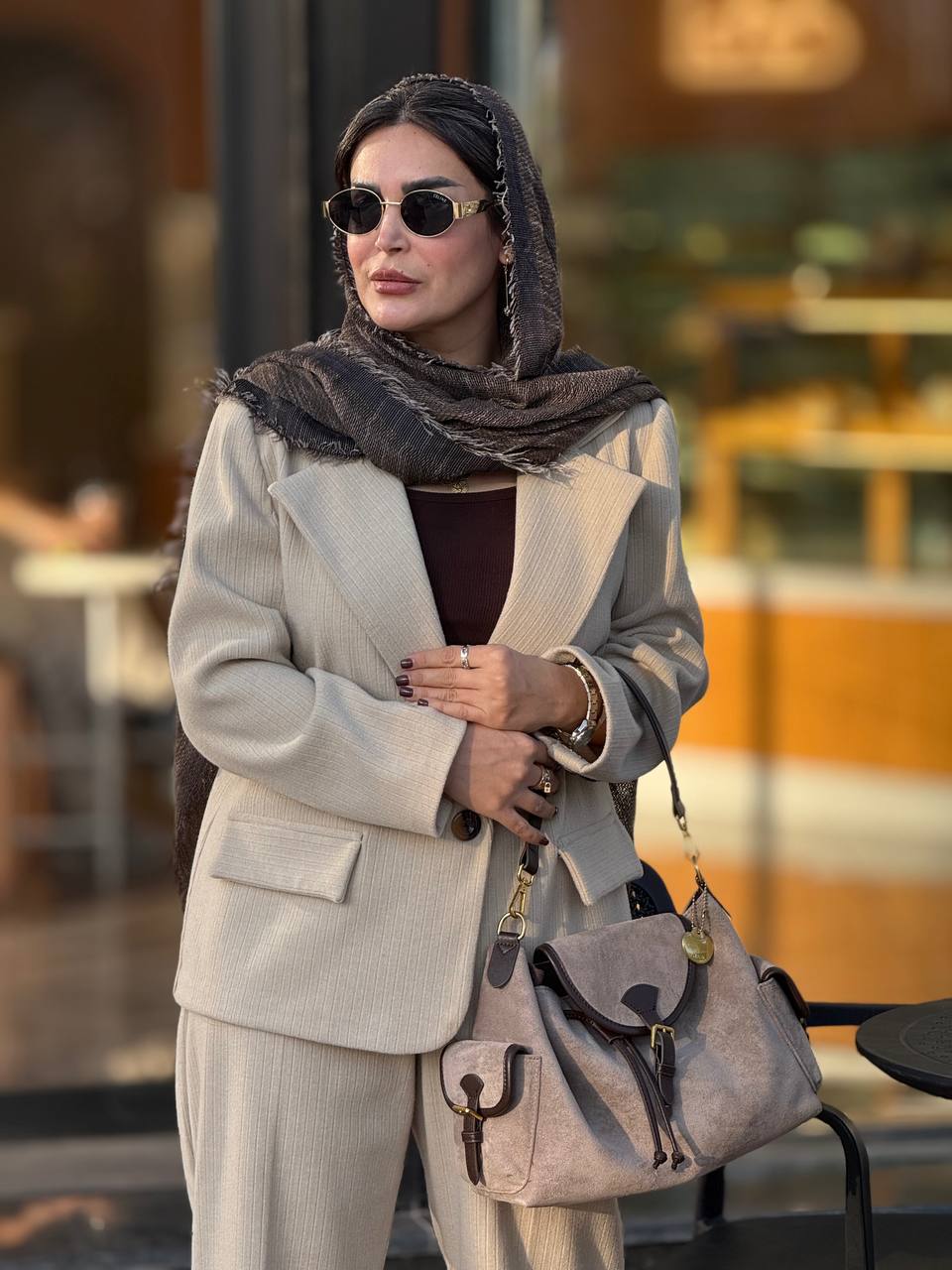 IMG_9140 ست کت و شلوار نفیس کرم - Image 1