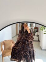 پیراهن پلنگی قهوه‌ای - Image 3