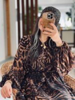 پیراهن پلنگی قهوه‌ای - Image 4