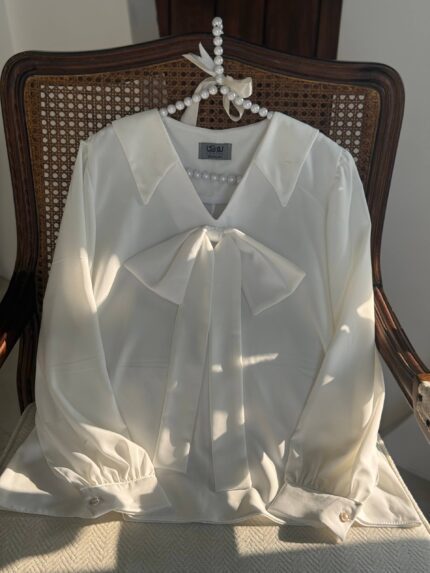 شومیز پاپیون سفید