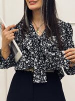 شومیز پاپیون مشکی - Image 4