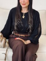 شومیز ابرا مشکی - Image 3