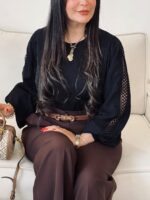 شومیز ابرا مشکی - Image 4