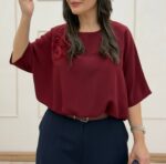 شومیز شقایق زرشکی - Image 2